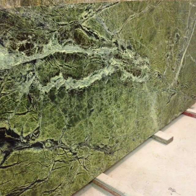 Rain forest green marble slabs